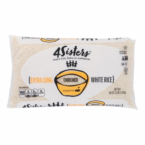 4 Sisters - Rice White Long Grain Enr - Case of 8-5 LB Perspective: front