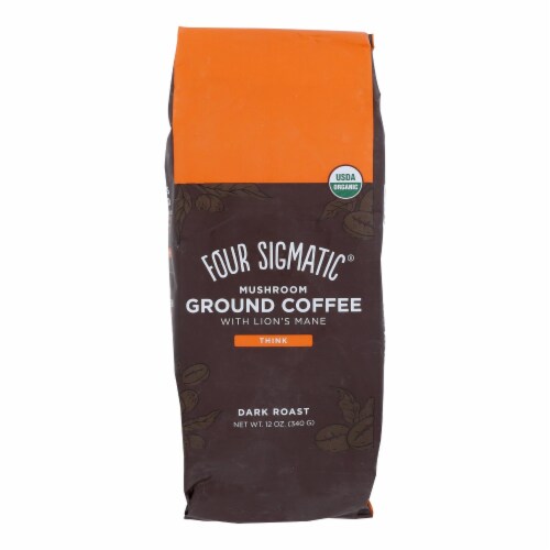 Four Sigmatic - Mushroom Ground Coffee with Lion's Mane - Dark Roast - Case of 8-12 OZ Perspective: front