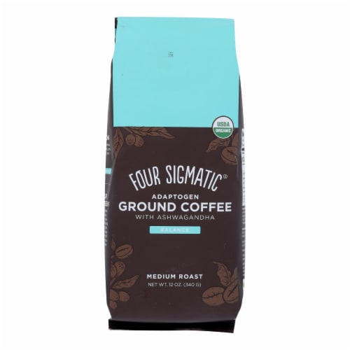 Four Sigmatic - Adaptogen Ground Coffee with Ashwagandha - Medium Roast - Case of 8-12 OZ Perspective: front