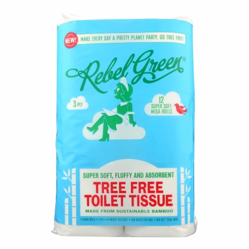 Rebel Green - Toilet Tissue Tree Free - Case of 8 - 12 CT Perspective: front