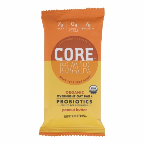 Core Foods - Bar Probiotic Peanut Butter 2 OZ - Pack of 8 Perspective: front