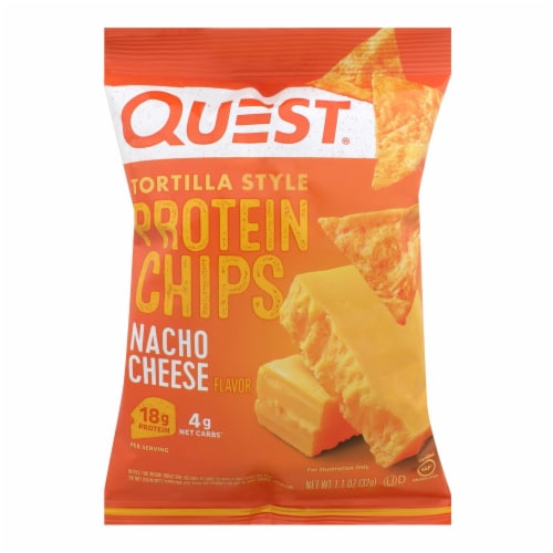 Quest® Nacho Cheese Tortilla Style Protein Chips, Nacho Cheese - Case of 8 - 1.1 OZ Perspective: front