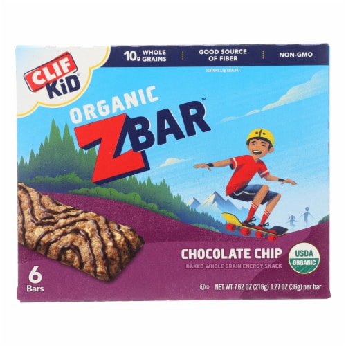 Clif Kid ZBar - Organic ZBar - Chocolate Chip 7.62 oz. - Pack of 9 Perspective: front