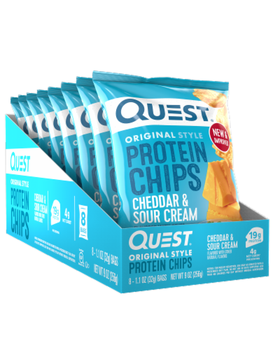 Quest Original Style Cheddar & Sour Cream Protein Chips Perspective: front