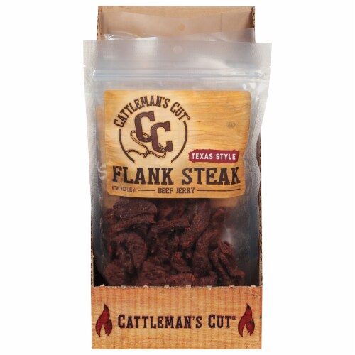 Cattlemans Texas Style Flank Steak Beef Jerky, 9 Ounce -- 6 per case. Perspective: front