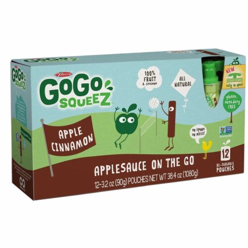 GoGo Squeez Apple Cinnamon On The Go Applesauce (6 Pack) Perspective: front