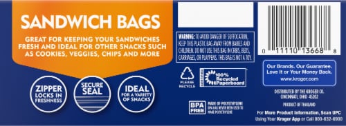 Kroger® Double Zipper Reclosable Sandwich Bags x 2 Perspective: left