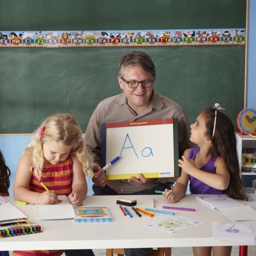 Melissa & Doug Magnetic Chalk & Dry-Erase Board Perspective: left
