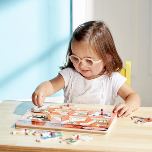 Melissa & Doug Wooden Animal Zoo Sound Puzzle