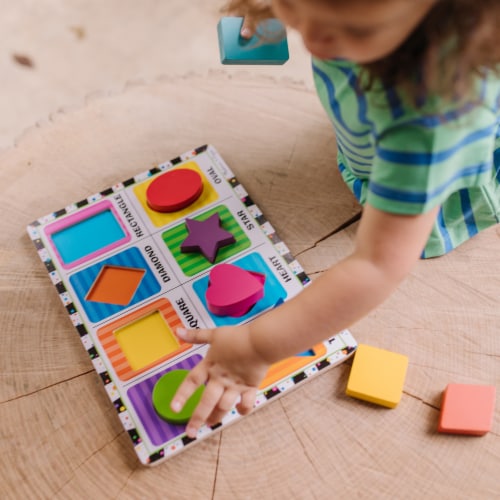 Melissa & Doug® Shapes Chunky Puzzle Perspective: left