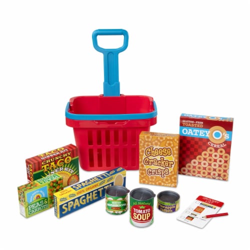 Melissa & Doug® Rolling Grocery Basket Perspective: left
