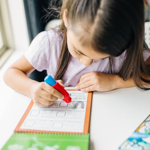 Melissa and Doug® Water Wow Alphabet Coloring Set Perspective: left