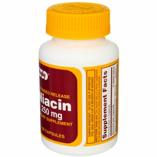 Rugby® Niacin Vitamin Capsules 250mg Perspective: left
