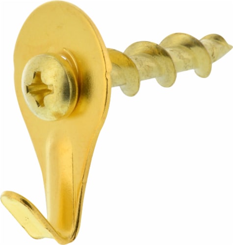 Hillman Wall Dog Brass Self-Drilling Picture Hangers Perspective: left