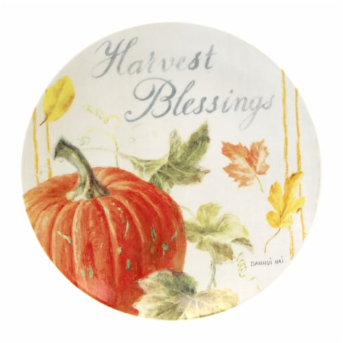 Tabletop Pumpkin Patch Salad Plate Ceramic Fall Thanksgiving C46004239 Perspective: left