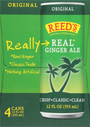 Reed's Original Real Ginger Ale Soda Bottles Perspective: left