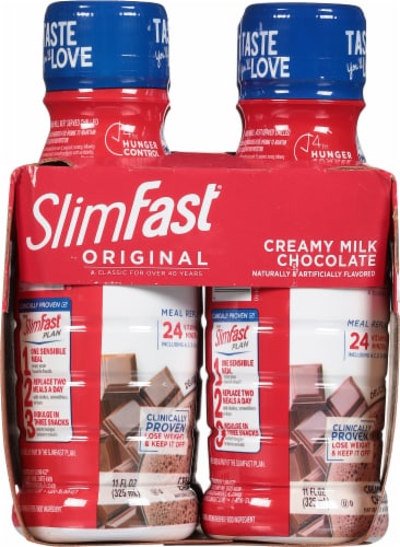 SlimFast Original Creamy Milk Chocolate Ready To Drink Meal Replacement Shakes Perspective: left
