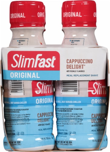 SlimFast Original Cappuccino Delight Ready To Drink Meal Replacement Shakes Perspective: left