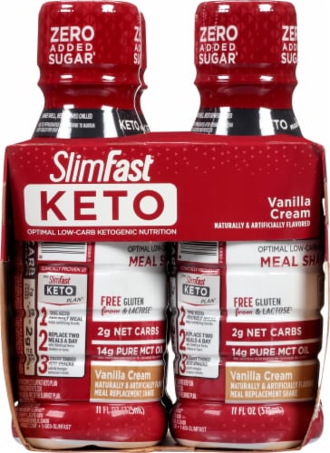 SlimFast® Keto Vanilla Cream Ready to Drink Meal Replacement Shakes Perspective: left