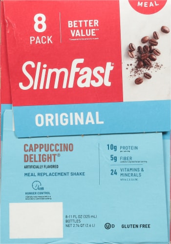 SlimFast Original Cappuccino Delight Meal Replacement Shakes Perspective: left