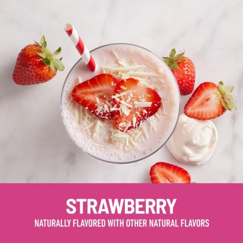 SlimFast High Protein Strawberries & Cream Meal Replacement Shakes Perspective: left