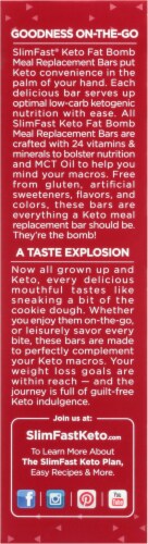SlimFast® Keto Fat Bomb Chocolate Chip Cookie Dough Flavored Meal Bars Perspective: left