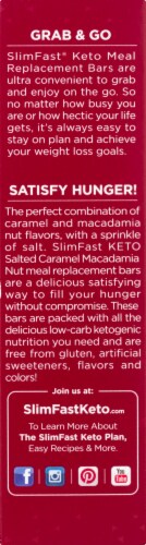 SlimFast Keto Salted Caramel Macademia Nut Flavored Meal Bars Perspective: left