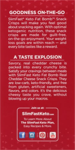 SlimFast® Keto Cheddar Cheese Crisps Perspective: left