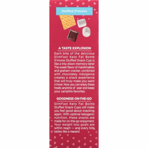 SlimFast Keto Fat Bomb S'mores Stuffed Snack Cups Perspective: left