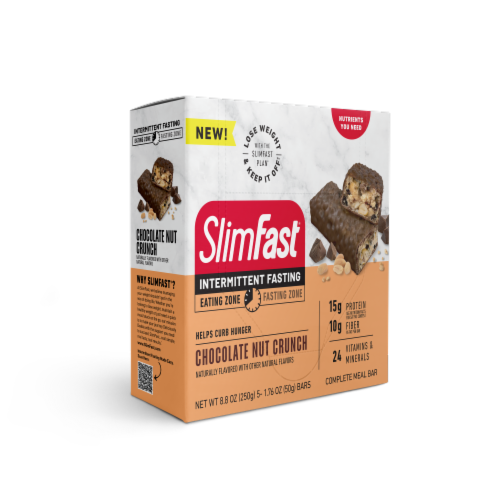 SlimFast® Intermittent Fasting Chocolate Nut Crunch Meal Bar Perspective: left