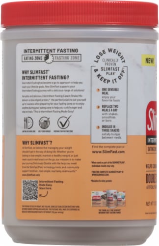 SlimFast® Intermittent Fasting Double Chocolate Cake Shake Mix Perspective: left