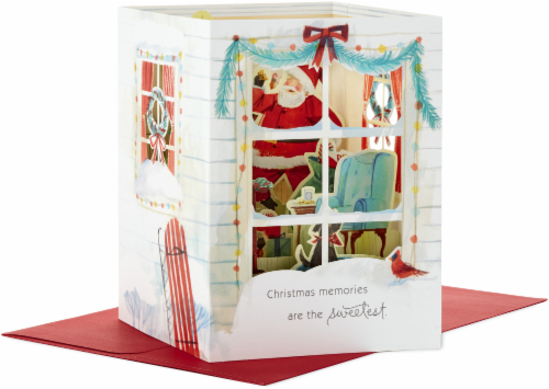 Christmas Card #38: Hallmark Paper Wonder Pop Up Holiday Card (Santa Scene Pop Up) Perspective: left