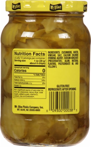 Mt Olive Hamburger Dill Pickle Chips Perspective: left