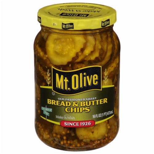Mt Olive Bread & Butter Pickle Chips Perspective: left