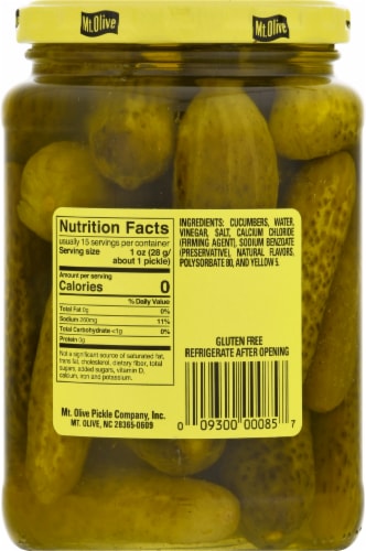 Mt Olive Kosher Baby Dills Pickles Perspective: left
