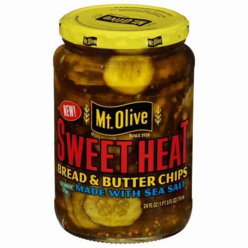 Mt Olive Sweet Heat Bread & Butter Chips Perspective: left