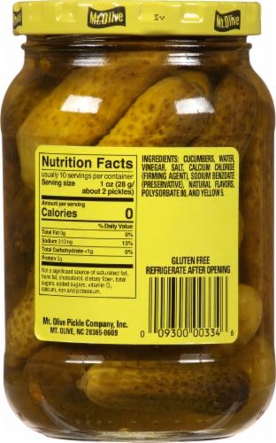 Mt Olive Petite Snack Crunchers Kosher Dill Pickles Perspective: left