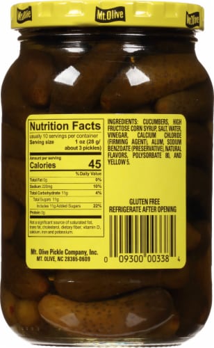 Mt Olive Sweet Petite Cruncher Pickles Perspective: left