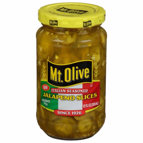 Mt Olive Italian Seasoned Jalapeno Slices Perspective: left