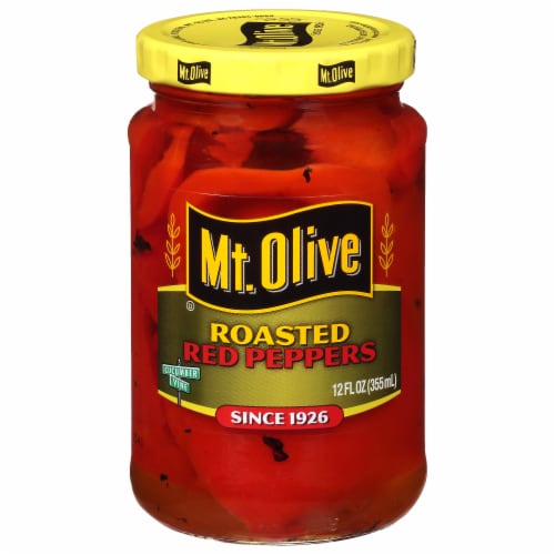 Mt Olive Roasted Red Peppers Perspective: left