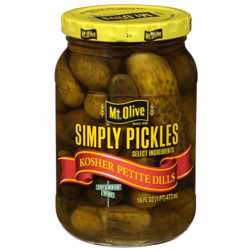 Mt Olive Simply Pickles Kosher Petite Dills Pickles Perspective: left