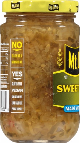 Mt. Olive Sweet Relish with Sea Salt Perspective: left