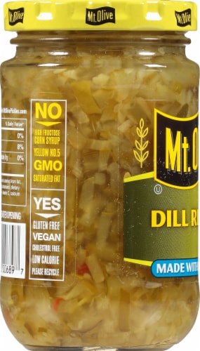 Mt. Olive Dill Relish with Sea Salt Perspective: left