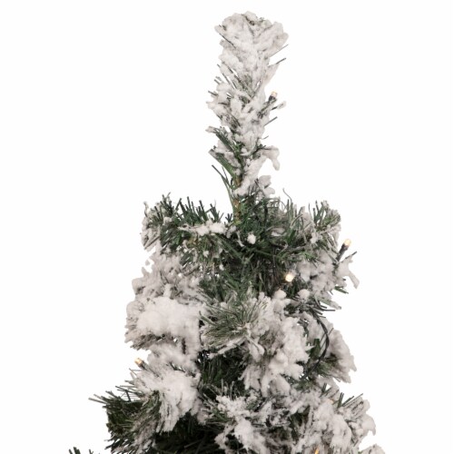 Northlight 2' Pre-Lit Medium Flocked Bristol Pine Artificial Christmas Tree - Warm Clear LED Perspective: left