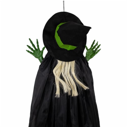 Northlight 4' Crashed Giant Tree Trunk Witch Hanging Halloween Decoration Perspective: left