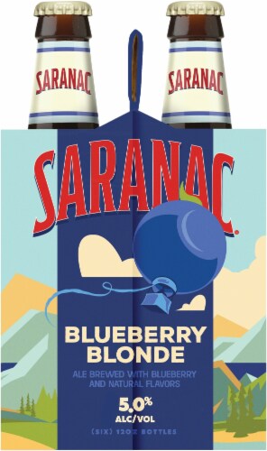 Saranac® Blueberry Blonde Ale Perspective: left