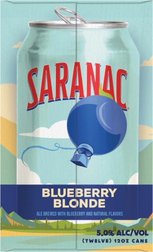Saranac® Blueberry Blonde Ale Perspective: left
