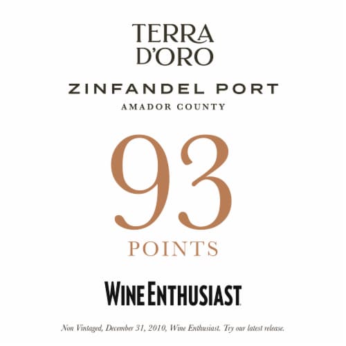 Terra D'Oro Zinfandel Port California Red Wine Perspective: left