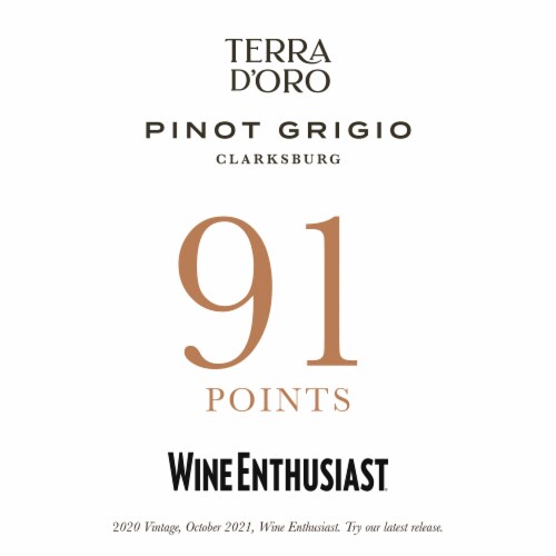 Terra d'Oro Pinot Grigio California White Wine 750 ml Perspective: left