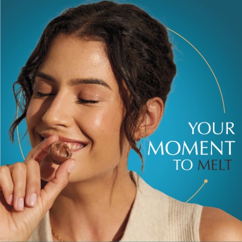 Lindt LINDOR Sea Salt Milk Chocolate Candy Truffles Bag Perspective: left